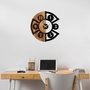 Wallity Reloj de pared Pizza Slice de madera y metal en Nogal y Negro